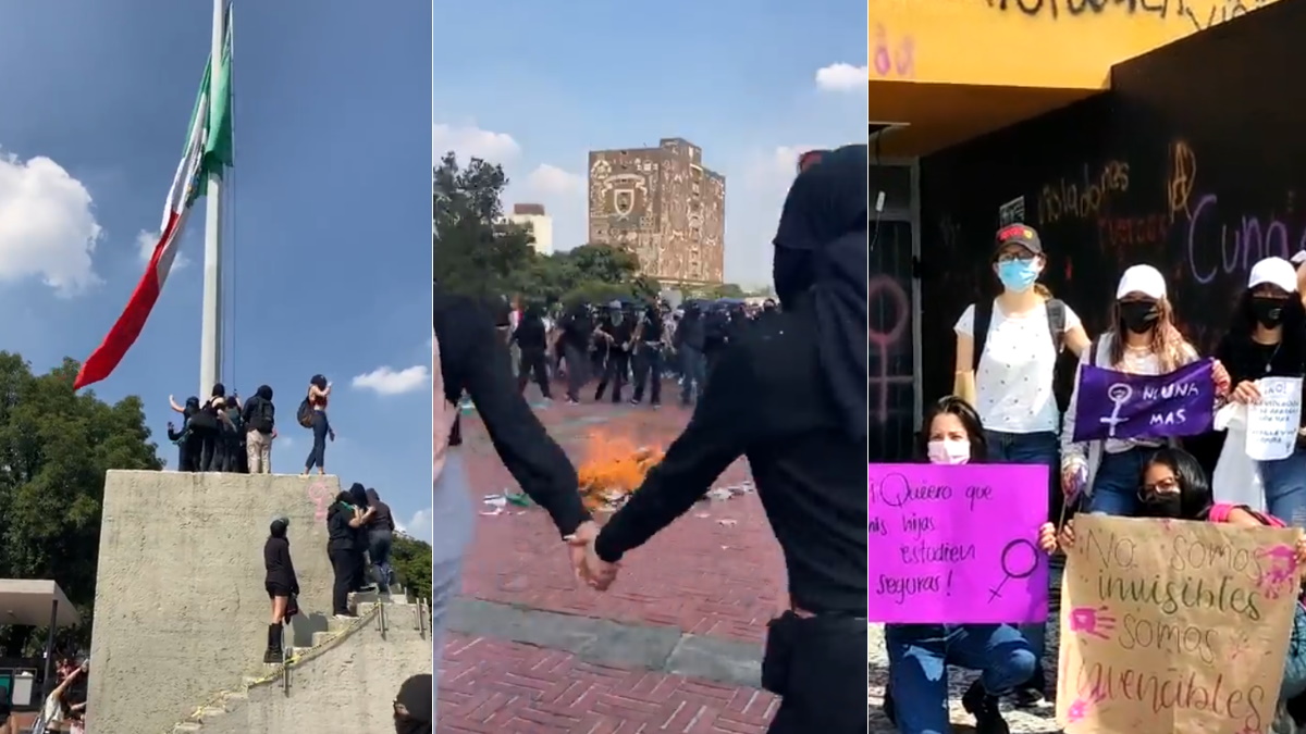 Protestan en Ciudad Universitaria por caso de abuso en el CCH Sur