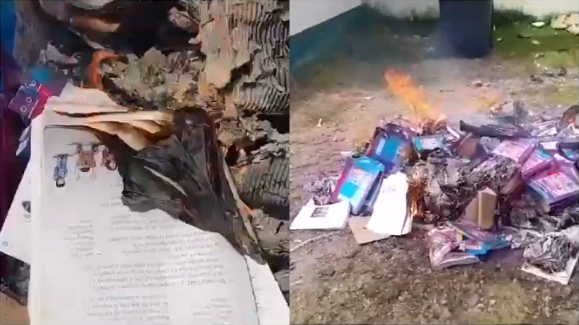 Padres de familia incendian libros de texto de la SEP en Chiapas mientras otros protestan en Aguascalientes