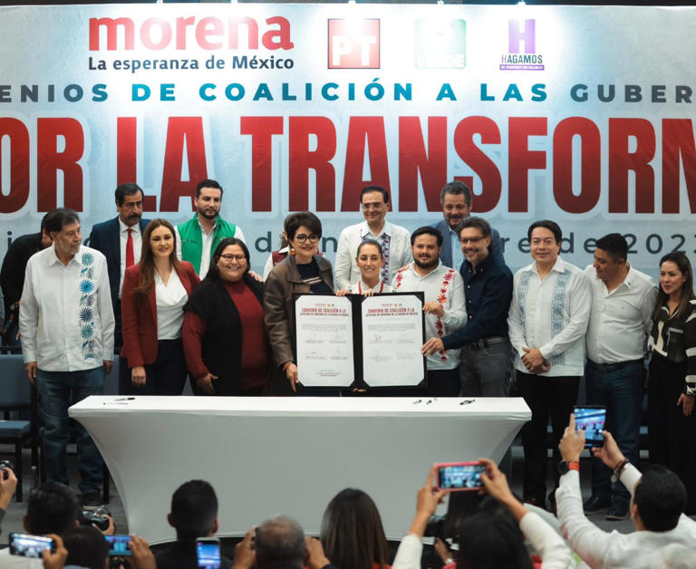 Firman coalición Morena, PT y PVEM para elecciones en varios estados del país