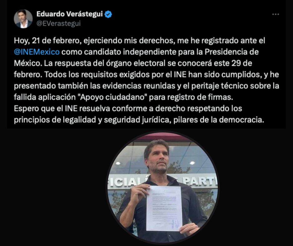 Eduardo Verástegui se Registra como Presidenciable Independiente y Desafía Obstáculos