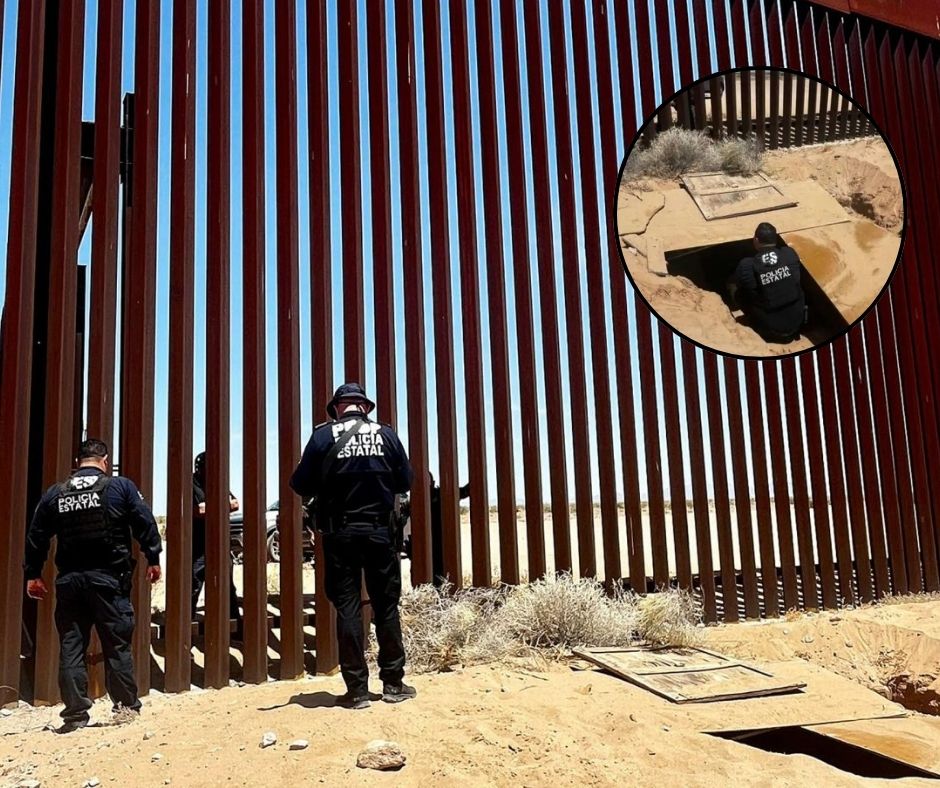 Descubren túnel clandestino bajo muro fronterizo entre Sonora y Arizona