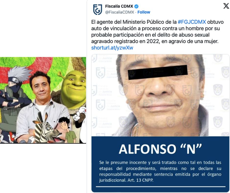 Segunda acusación por abuso sexual complica la situación de “Shrek”, su actor de doblaje, Alfonso ‘N’