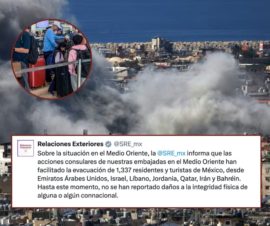 México evacúa a más de mil 300 connacionales de Medio Oriente ante escalada del conflicto