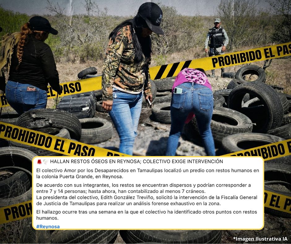 Buscadoras reportan restos humanos y posible zona de incineración en predio en Reynosa