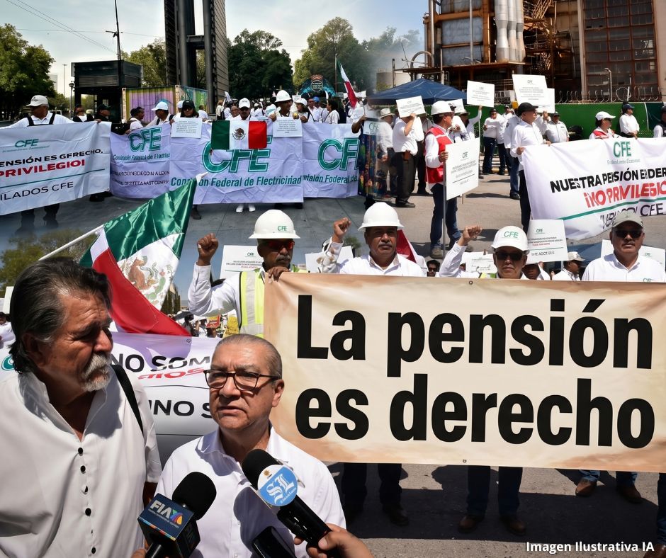 Jubilados de la CFE marchan al Senado y advierten nuevas protestas por reforma a pensiones