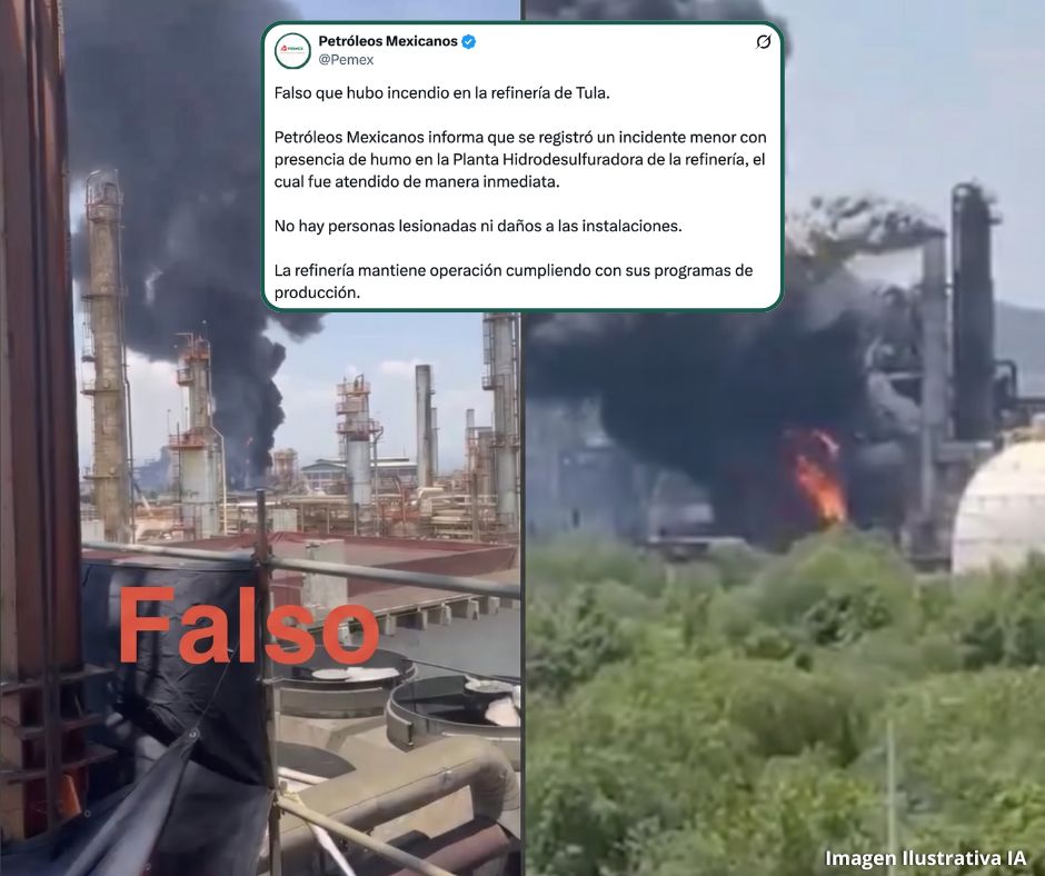 Pemex categoriza como falso el incendio y reporta incidente menor; el humo activa protocolos internos