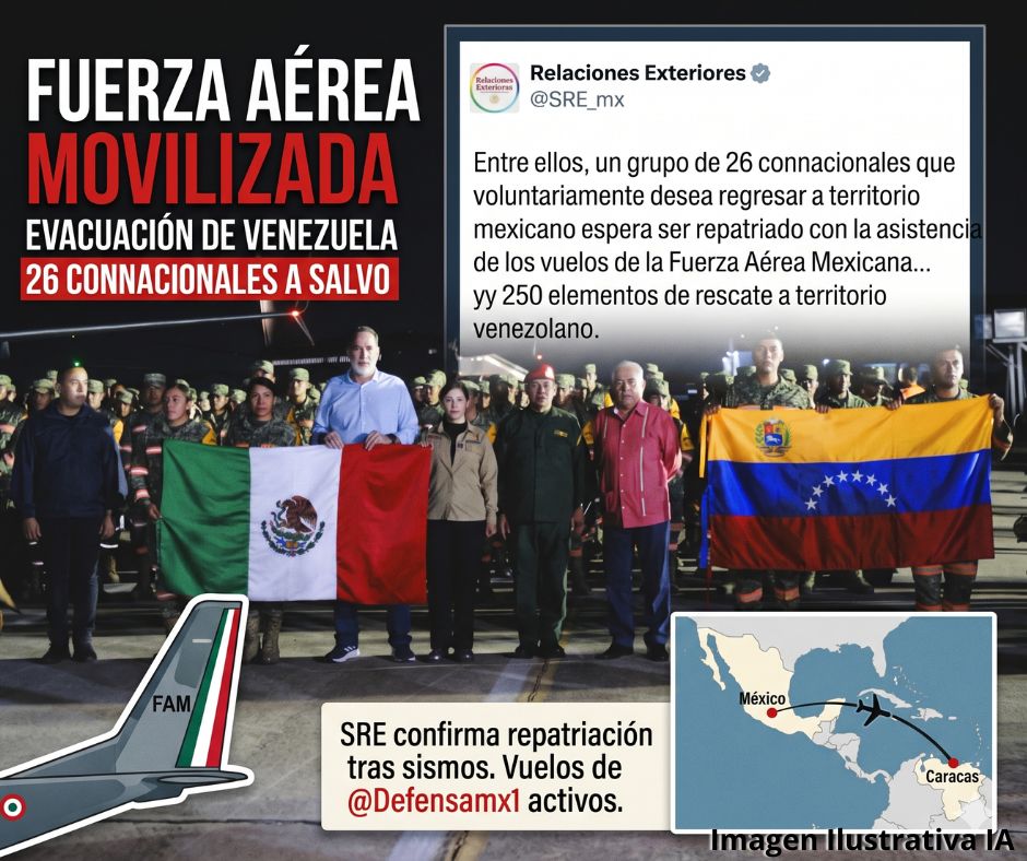 Terremotos en Venezuela movilizan a México: 26 connacionales son evacuados por la Fuerza Aérea